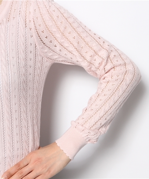 INGNI(イング)の「パターンメッシュカーディガン-2014SS-(カーディガン/ボレロ・レディース・オフホワイト/サックスブルー/ネイビー/イエロー/ピンク/ラベンダー/レッド・MEDIUM)」の13枚目の写真