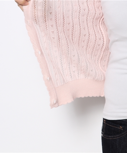 INGNI(イング)の「パターンメッシュカーディガン-2014SS-(カーディガン/ボレロ・レディース・オフホワイト/サックスブルー/ネイビー/イエロー/ピンク/ラベンダー/レッド・MEDIUM)」の14枚目の写真