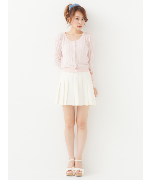 INGNI(イング)の「パターンメッシュカーディガン-2014SS-(カーディガン/ボレロ・レディース・オフホワイト/サックスブルー/ネイビー/イエロー/ピンク/ラベンダー/レッド・MEDIUM)」の20枚目の写真