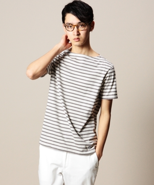 BEAUTY&YOUTH UNITED ARROWS（ビューティーアンドユースユナイテッドアローズ）の「＜ORCIVAL＞ BORDER SHORT/SLEEVE/カットソー §◆（Tシャツ/カットソー・メンズ・グレー/レッド/ケリー/ライトブルー/ロイヤルブルー/その他1・4/5/3）」の2枚目の写真