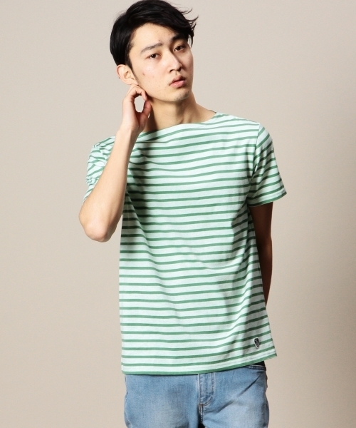 BEAUTY&YOUTH UNITED ARROWS（ビューティーアンドユースユナイテッドアローズ）の「＜ORCIVAL＞ BORDER SHORT/SLEEVE/カットソー §◆（Tシャツ/カットソー・メンズ・グレー/レッド/ケリー/ライトブルー/ロイヤルブルー/その他1・4/5/3）」の3枚目の写真