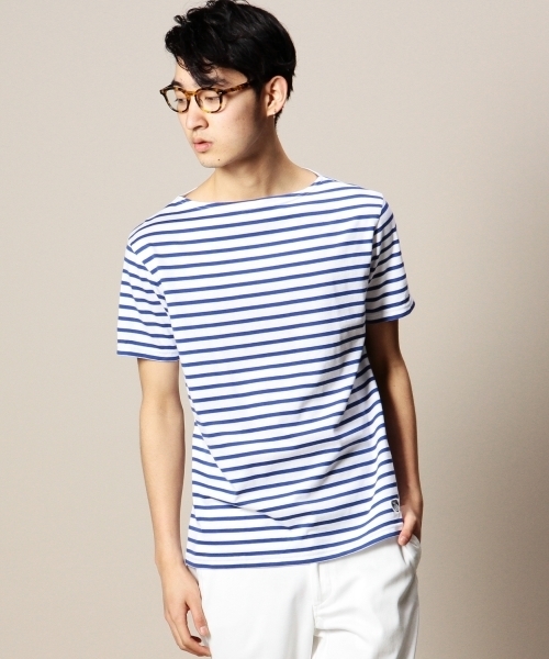 BEAUTY&YOUTH UNITED ARROWS（ビューティーアンドユースユナイテッドアローズ）の「＜ORCIVAL＞ BORDER SHORT/SLEEVE/カットソー §◆（Tシャツ/カットソー・メンズ・グレー/レッド/ケリー/ライトブルー/ロイヤルブルー/その他1・4/5/3）」の4枚目の写真