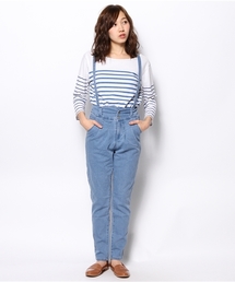 WEGO | WEGO/サスペンダー付きハイウエストタックパンツ(デニムパンツ)