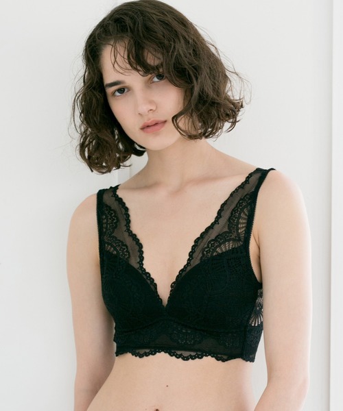 bijorie（ビジュリィ）の「【新色入荷！】バタフライレース／Vバックブラレット（ブラジャー・レディース・ホワイト/ブラック/ブラウン/オリーブ/ブルー・M/L）」の3枚目の写真