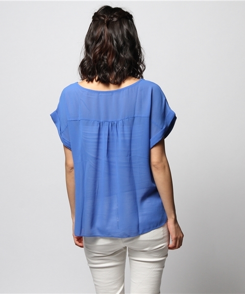 ROSE BUD（ローズバッド）の「LBL-14149 SEETHROUGH-T（シャツ/ブラウス・レディース・ホワイト/イエロー/ミント/ブルー/ブラック・ONE SIZE）」の13枚目の写真