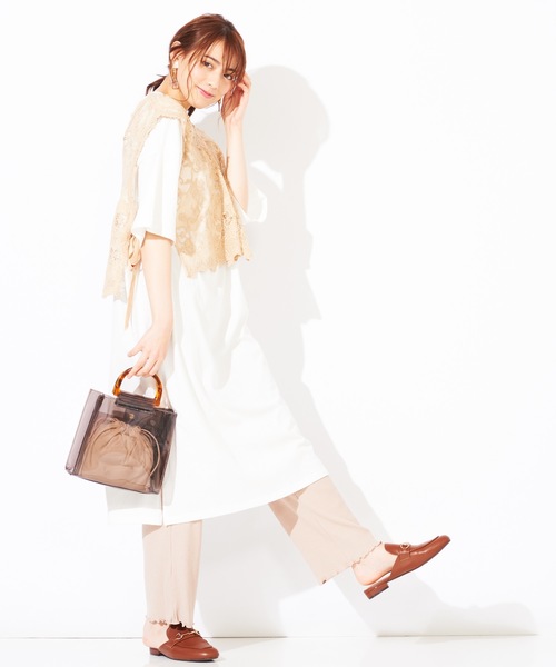 WEGO（ウィゴー）の「WEGO/リボンレースベスト（ベスト・レディース・ブラック/ベージュ・FREE）」の5枚目の写真