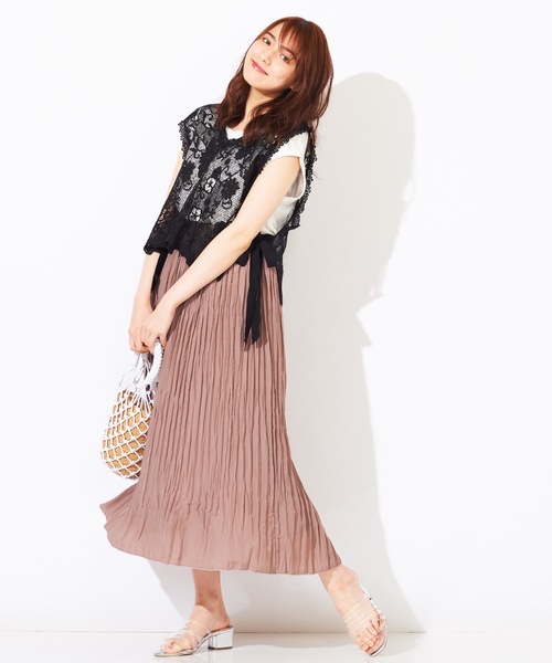 WEGO（ウィゴー）の「WEGO/リボンレースベスト（ベスト・レディース・ブラック/ベージュ・FREE）」の8枚目の写真