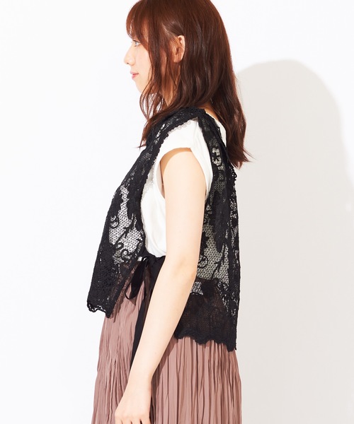 WEGO（ウィゴー）の「WEGO/リボンレースベスト（ベスト・レディース・ブラック/ベージュ・FREE）」の10枚目の写真