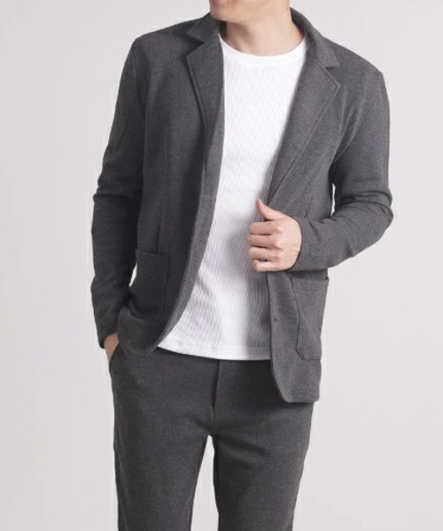 Bling Leads（ブリングリーズ）の「【Bl】カルゼダンボールジャケット（テーラードジャケット・メンズ・ブラック/ネイビー/杢グレー/チャコールグレー・MEDIUM/LARGE/X-LARGE）」の3枚目の写真