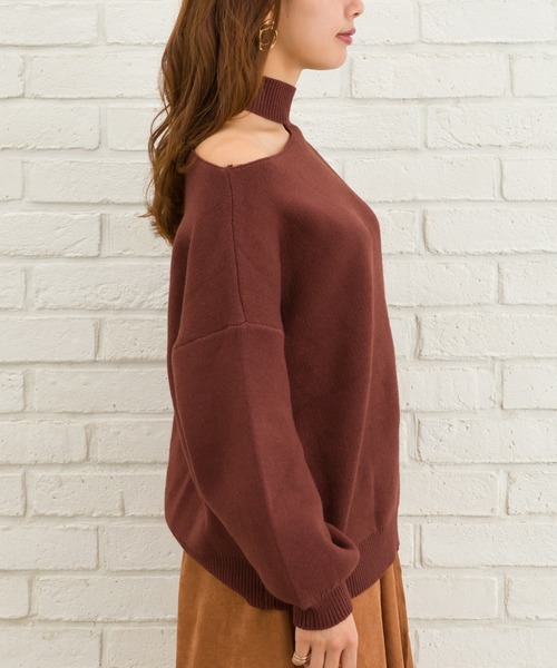 SpRay（スプレイ）の「肩あきニット（ニット/セーター・レディース・ブラック/ベージュ/ブラウン/グレー・FREE）」の13枚目の写真