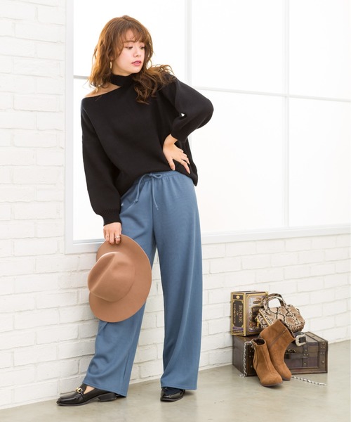 SpRay（スプレイ）の「肩あきニット（ニット/セーター・レディース・ブラック/ベージュ/ブラウン/グレー・FREE）」の11枚目の写真