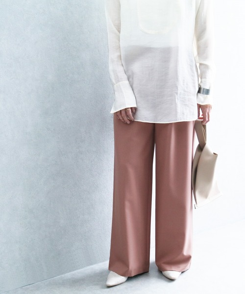 美シルエットタックワイドパンツ