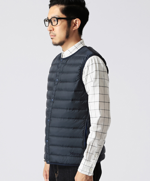 BEAMS（ビームス）の「Marmot×BEAMS / 別注 ダウンベスト（ダウンベスト・メンズ・ブラック/ネイビー・MEDIUM/LARGE/SMALL）」の17枚目の写真