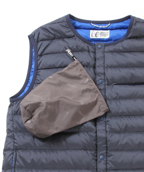 BEAMS（ビームス）の「Marmot×BEAMS / 別注 ダウンベスト（ダウンベスト・メンズ・ブラック/ネイビー・MEDIUM/LARGE/SMALL）」の6枚目の写真