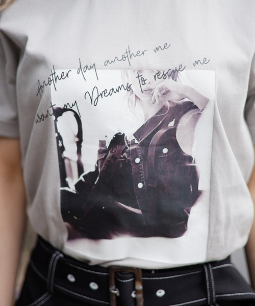 LIPSERVICE（リップサービス）の「グラフィカルLADY Tシャツ（Tシャツ/カットソー・レディース・ホワイト/ブラック/ベージュ・FREE）」の10枚目の写真