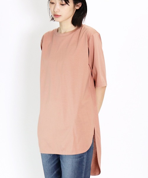 ALLUMER(アリュメール)の「∴【Allumer/アリュメール】クルーネック チュニック Compact Yarn Crewneck Tunic 8241221(チュニック・レディース・ブラック/ピンク/グリーン・FREE)」の1枚目の写真