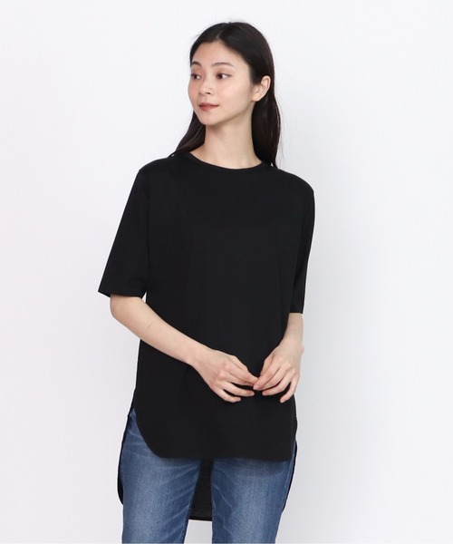 ALLUMER(アリュメール)の「∴【Allumer/アリュメール】クルーネック チュニック Compact Yarn Crewneck Tunic 8241221(チュニック・レディース・ブラック/ピンク/グリーン・FREE)」の2枚目の写真