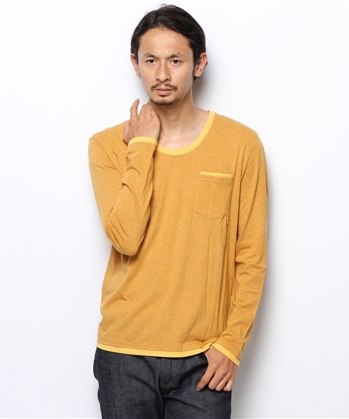 NANO universe（ナノユニバース）の「：ﾒﾗﾝｼﾞｶｯﾄ（Tシャツ/カットソー・メンズ・レッド/マスタード/グリーン/チャコール/ネイビー/グレー・40/46/42/44）」の5枚目の写真