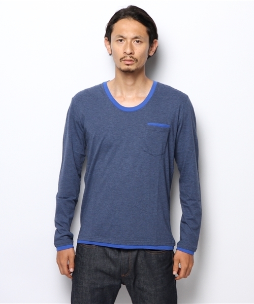 NANO universe（ナノユニバース）の「：ﾒﾗﾝｼﾞｶｯﾄ（Tシャツ/カットソー・メンズ・レッド/マスタード/グリーン/チャコール/ネイビー/グレー・40/46/42/44）」の7枚目の写真