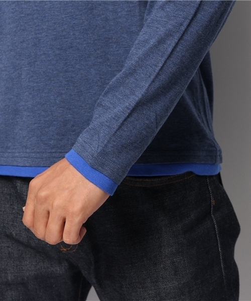 NANO universe（ナノユニバース）の「：ﾒﾗﾝｼﾞｶｯﾄ（Tシャツ/カットソー・メンズ・レッド/マスタード/グリーン/チャコール/ネイビー/グレー・40/46/42/44）」の11枚目の写真