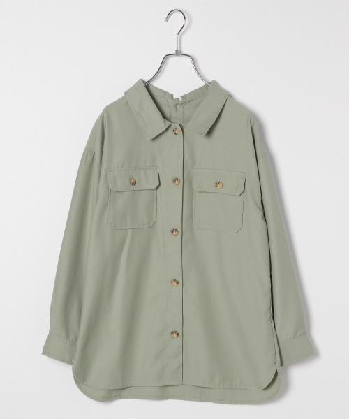 GLOBAL WORK（グローバルワーク）の「【ジュニア】ベルトツキＣＰＯシャツ/863539（シャツ/ブラウス・キッズ・オフホワイト/カーキ・150cm/160cm）」の16枚目の写真