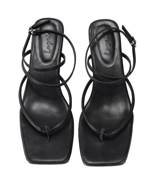 Ungrid（アングリッド）の「ストラップヒールスクエアサンダル（サンダル・レディース・ブラック/オフホワイト・S/M/L）」の6枚目の写真