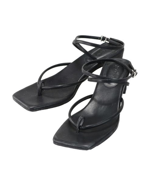 Ungrid（アングリッド）の「ストラップヒールスクエアサンダル（サンダル・レディース・ブラック/オフホワイト・S/M/L）」の8枚目の写真