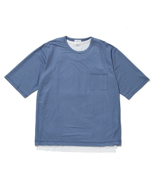 JUNRED（ジュンレッド）の「【タンクトップセットTシャツ】ライトマイクロカノコアンサンブルTシャツ（Tシャツ/カットソー・メンズ・ブラック/ベージュ/グリーン/ブルー・L/M/S）」の4枚目の写真