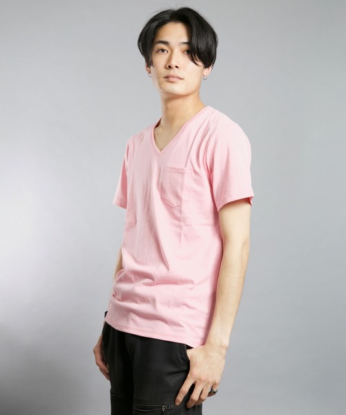 Bling Leads(ブリングリーズ)の「Bling leads/無地半袖ポケ付きV/N T(Tシャツ/カットソー・メンズ・ホワイト/イエロー系その他/カーキ/ネイビー/ブラック/ピンク系その他/ライトピンク/グレー・LARGE/X-LARGE/MEDIUM)」の8枚目の写真