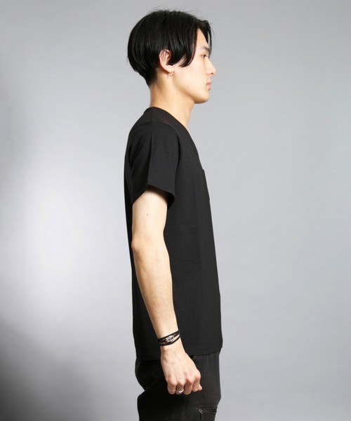 Bling Leads(ブリングリーズ)の「Bling leads/無地半袖ポケ付きV/N T(Tシャツ/カットソー・メンズ・ホワイト/イエロー系その他/カーキ/ネイビー/ブラック/ピンク系その他/ライトピンク/グレー・LARGE/X-LARGE/MEDIUM)」の9枚目の写真