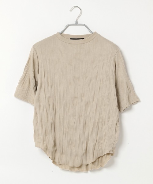 Heather（ヘザー）の「クリンクルリブカットプルオーバーショートスリーブ　887695（Tシャツ/カットソー・レディース・ライトベージュ/アイボリー/ブラック・FREE）」の13枚目の写真