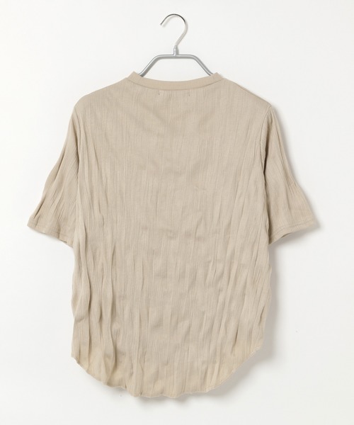 Heather（ヘザー）の「クリンクルリブカットプルオーバーショートスリーブ　887695（Tシャツ/カットソー・レディース・ライトベージュ/アイボリー/ブラック・FREE）」の12枚目の写真
