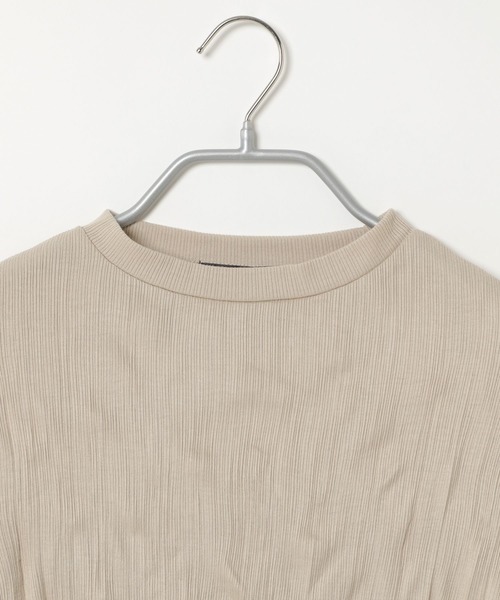 Heather（ヘザー）の「クリンクルリブカットプルオーバーショートスリーブ　887695（Tシャツ/カットソー・レディース・ライトベージュ/アイボリー/ブラック・FREE）」の10枚目の写真