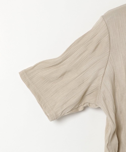 Heather（ヘザー）の「クリンクルリブカットプルオーバーショートスリーブ　887695（Tシャツ/カットソー・レディース・ライトベージュ/アイボリー/ブラック・FREE）」の9枚目の写真