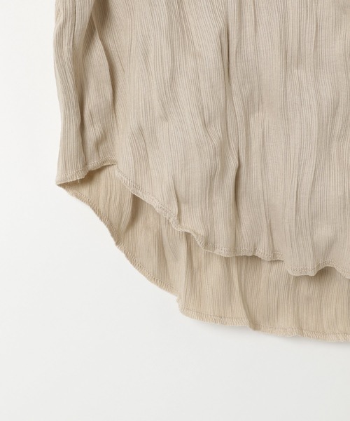 Heather（ヘザー）の「クリンクルリブカットプルオーバーショートスリーブ　887695（Tシャツ/カットソー・レディース・ライトベージュ/アイボリー/ブラック・FREE）」の8枚目の写真