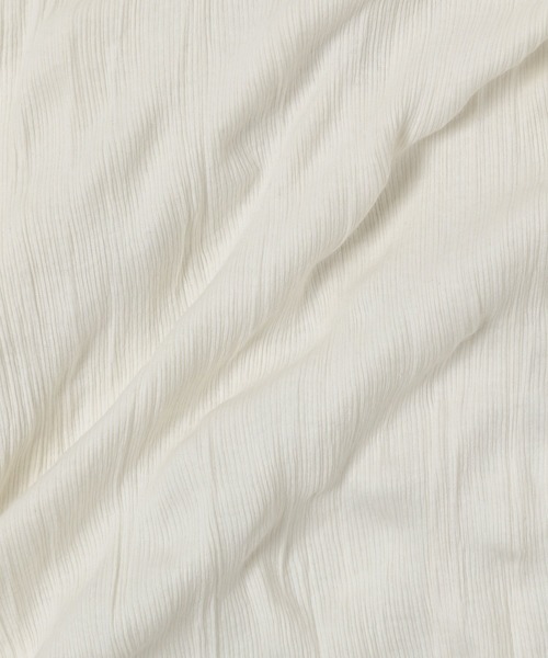 Heather（ヘザー）の「クリンクルリブカットプルオーバーショートスリーブ　887695（Tシャツ/カットソー・レディース・ライトベージュ/アイボリー/ブラック・FREE）」の6枚目の写真