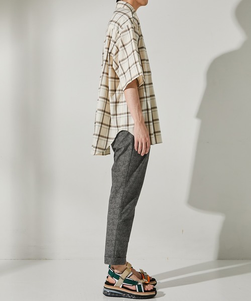 UNITED TOKYO（ユナイテッドトウキョウ）の「クラシックチェックSH/オーバーサイズ/CPOシャツ（シャツ/ブラウス・メンズ・アイボリー/グレー・1/2/3）」の12枚目の写真