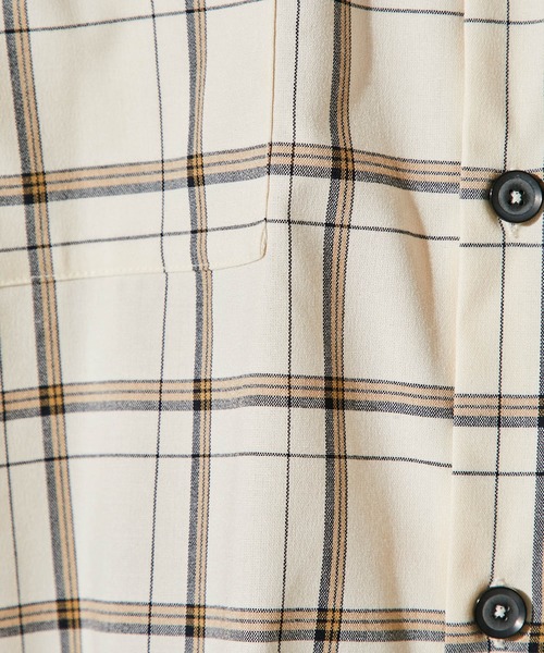 UNITED TOKYO（ユナイテッドトウキョウ）の「クラシックチェックSH/オーバーサイズ/CPOシャツ（シャツ/ブラウス・メンズ・アイボリー/グレー・1/2/3）」の8枚目の写真