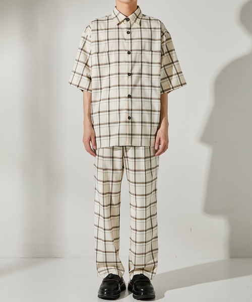 UNITED TOKYO（ユナイテッドトウキョウ）の「クラシックチェックSH/オーバーサイズ/CPOシャツ（シャツ/ブラウス・メンズ・アイボリー/グレー・1/2/3）」の18枚目の写真