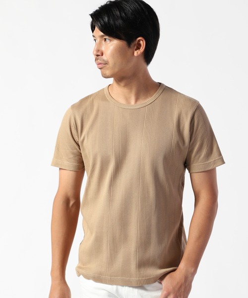 TETE HOMME(テットオム)の「ランダムワッフルシルケットTシャツ(Tシャツ/カットソー・メンズ・ブラック/ベージュ/カーキ・LARGE/MEDIUM/X-LARGE)」の2枚目の写真