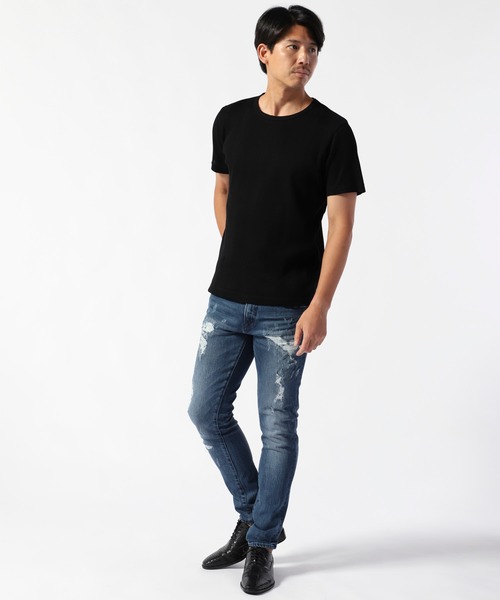 TETE HOMME(テットオム)の「ランダムワッフルシルケットTシャツ(Tシャツ/カットソー・メンズ・ブラック/ベージュ/カーキ・LARGE/MEDIUM/X-LARGE)」の10枚目の写真