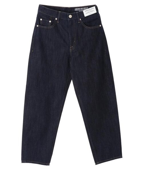 AMERICAN HOLIC（アメリカンホリック）の「バナナテーパードデニム　＊●（デニムパンツ・レディース・インディゴブルー/ワンウォッシュ・S/M/L）」の4枚目の写真