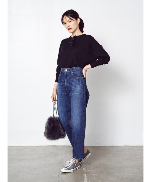 AMERICAN HOLIC（アメリカンホリック）の「バナナテーパードデニム　＊●（デニムパンツ・レディース・インディゴブルー/ワンウォッシュ・S/M/L）」の3枚目の写真