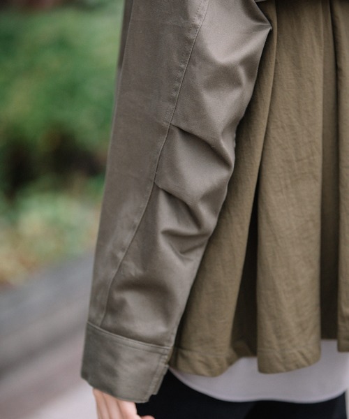 Munich（ミューニック）の「コットンウエストポイント×タッサー　ドッキングブルゾン（ブルゾン・レディース・ブラック/ベージュ/カーキ・S/XS）」の15枚目の写真