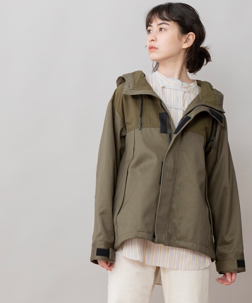 Munich（ミューニック）の「コットンウエストポイント×タッサー　ドッキングブルゾン（ブルゾン・レディース・ブラック/ベージュ/カーキ・S/XS）」の20枚目の写真