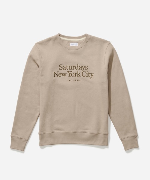 Saturdays NYC(サタデーズ ニューヨークシティ )の「Bowery Embroidered Miller Standard Crew(スウェット・メンズ・ベージュ/ネイビー/ブラック/ピンク・X-SMALL/S/M/L/XL)」の1枚目の写真