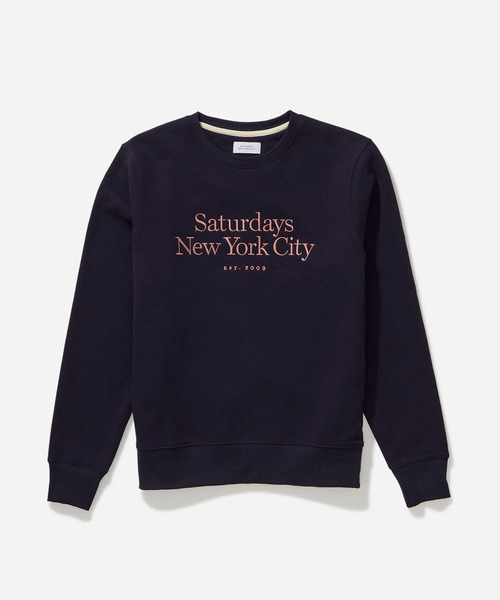 Saturdays NYC(サタデーズ ニューヨークシティ )の「Bowery Embroidered Miller Standard Crew(スウェット・メンズ・ベージュ/ネイビー/ブラック/ピンク・X-SMALL/S/M/L/XL)」の3枚目の写真