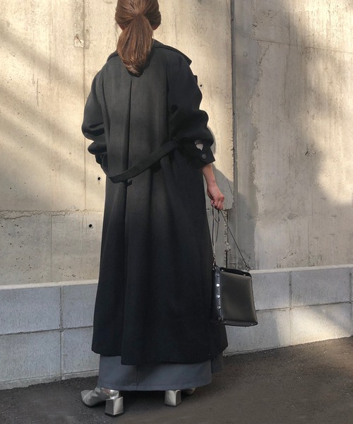 セール Gaime スタンドカラーロングコート ウールブレンド チェスターコート Gaime アンジェム のファッション