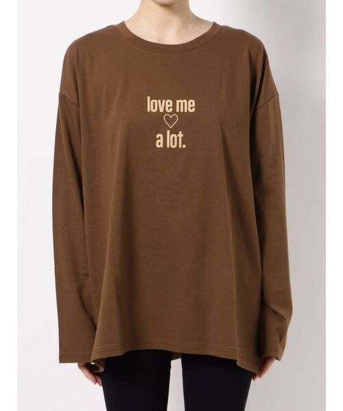 EVRIS（エヴリス）の「【SUDA ANNA×EVRIS】LOGO L/T（Tシャツ/カットソー・レディース・ホワイト/ブラウン/レッド・FREE）」の5枚目の写真