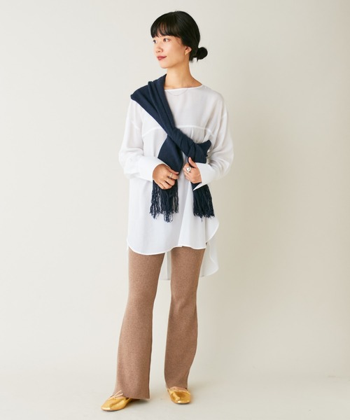 SHENERY（シーナリー）の「リブフレアニットパンツ（その他パンツ・レディース・ブラック/グレイッシュベージュ・FREE）」の15枚目の写真